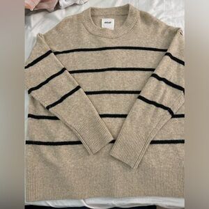 Aerie oversized tan and black striped sweater size small